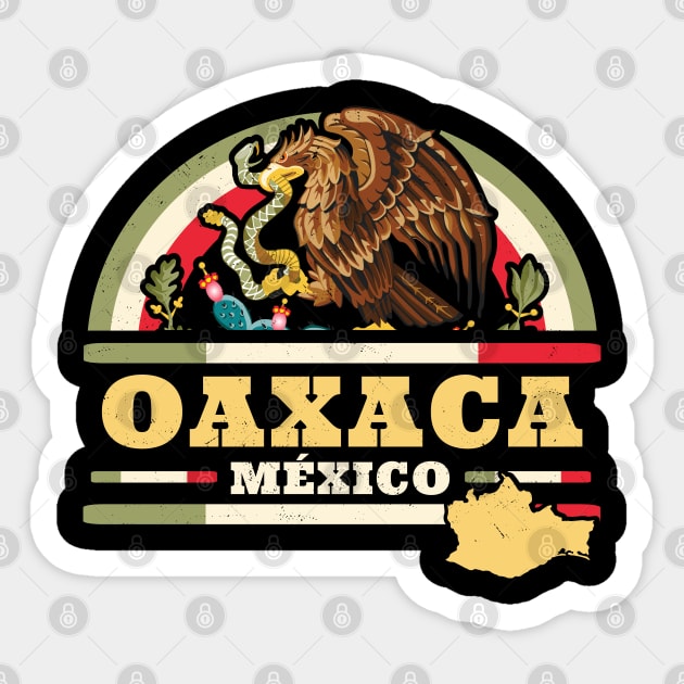 Oaxaca Mexico - Mapa Bandera Mexicana - Mexican State Sticker by OrangeMonkeyArt